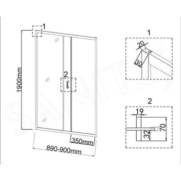 Душевая дверь Niagara Nova NG-42-9AG / NG-42-10AG / NG-42-12AG