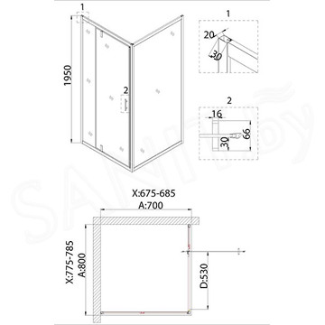 Душевая дверь Niagara Nova NG-63-8A / NG-63-9A / NG-63-10A / NG-63-11A