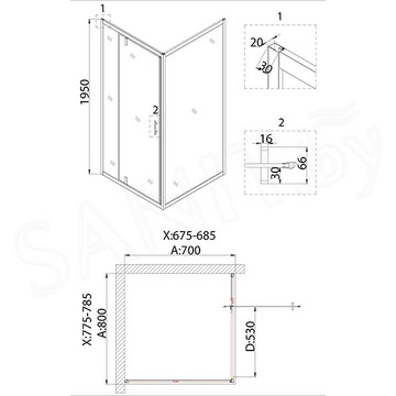 Душевая дверь Niagara Nova NG-83-8AB / NG-83-9AB / NG-83-10AB / NG-83-11AB