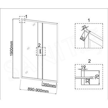 Душевая дверь Niagara Nova NG-43-9AG / NG-43-10AG /  NG-43-11AG / NG-43-12AG