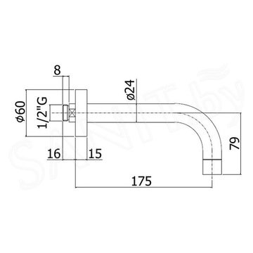 Излив для ванны Paffoni Light ZBOC041CR