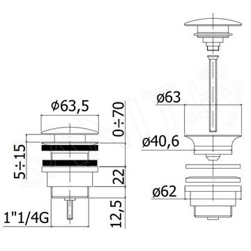 Донный клапан Paffoni Tweet Round ZSCA050CR