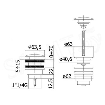 Донный клапан Paffoni Tweet Round ZSCA050HG / ZSCA050HGSP