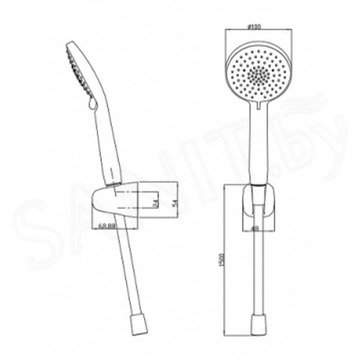Душевая лейка со шлангом Bravat D2113CP-ENG