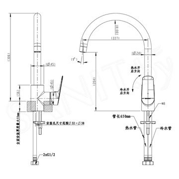 Смеситель для кухонной мойки Bravat Rhein F7429564BW-ENG