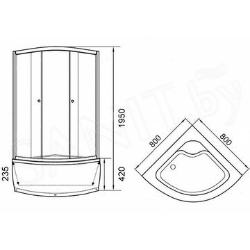 Душевой уголок Parly ZF80 / ZF90