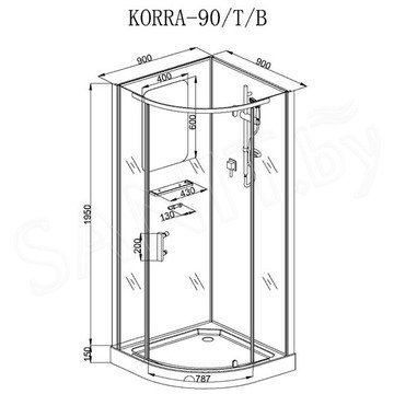 Душевая кабина Cerutti Korra 90B