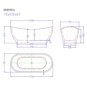 Акриловая ванна Cerutti Bernina