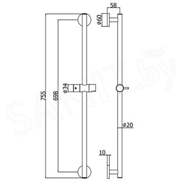 Душевая штанга Paffoni Life ZSAL116NO