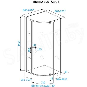 Душевой уголок Cerutti Korra Z90B