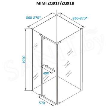 Душевой уголок Cerutti Mimi ZQ91B