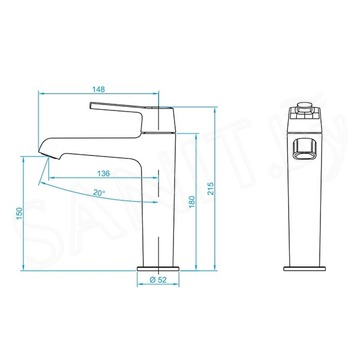 Смеситель для умывальника RGW SP-301