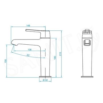 Смеситель для умывальника RGW SP-301B