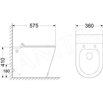 Приставной унитаз Cerutti Argentera Pulse CT7267 с импульсным смывом