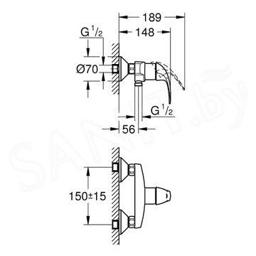 Смеситель для душа Grohe BauCurve 23631000