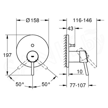 Смеситель встраиваемый Grohe Concetto 24054001 (2 функции)