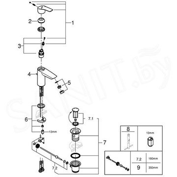 Смеситель для умывальника Grohe Eurosmart 33265003