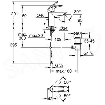 Смеситель для умывальника Grohe Eurosmart 33265003