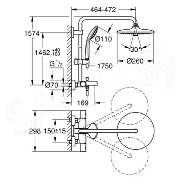 Душевая стойка Grohe Euphoria 260 27475002 с термостатом