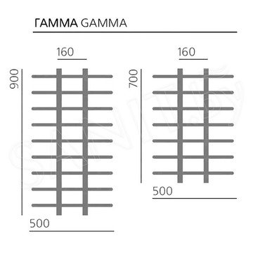 Полотенцесушитель Ростела Гамма 50 нижнее подключение 1/2 дюйма