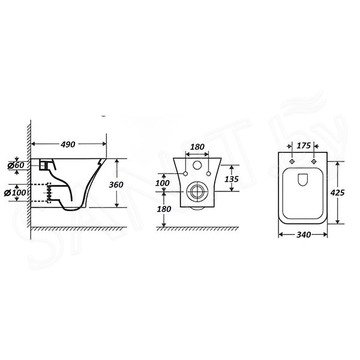 Подвесной унитаз Cerutti Vettore Aria MB CT7506 безободковый с крышкой SoftClose