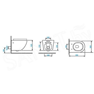 Подвесной унитаз Cerutti Sella Aria MB CT9160 безободковый с крышкой SoftClose