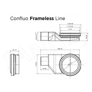 Душевой трап Pestan Confluo Frameless Line 350 / 450 / 550 / 650 / 750 / 850 / 950 Matte Black