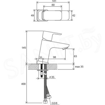 Смеситель для умывальника Ravak 10° TD F 012.20