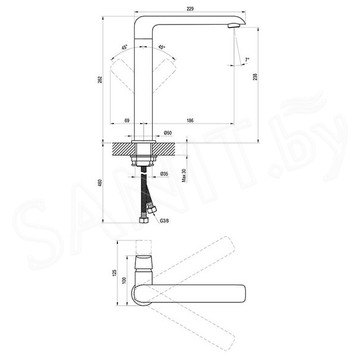 Смеситель для умывальника Ravak Flat FL 016.00