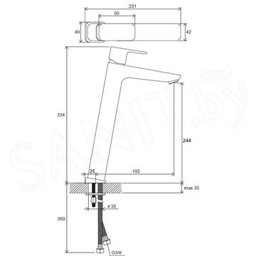Смеситель для умывальника Ravak 10° TD F 015.00