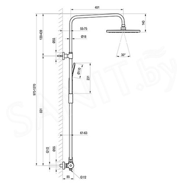 Душевая стойка Ravak DS 091.00