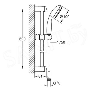 Набор смесителей Grohe Eurosmart New 123576 c душевым гарнитуром