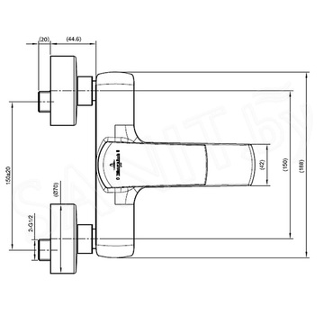 Смеситель для ванны Villeroy&Boch Subway 2.0 TVT10200300061