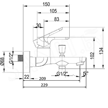 Смеситель для ванны Villeroy&Boch O.novo TVT10400100061