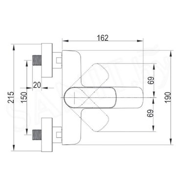 Смеситель для ванны Villeroy&Boch O.novo TVT10400100061