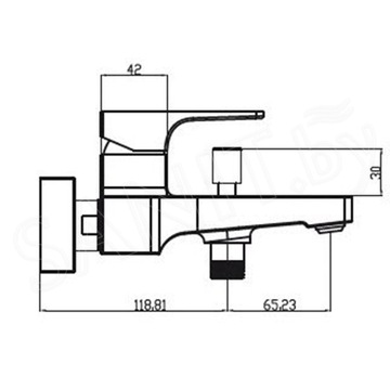 Смеситель для ванны Villeroy&Boch Architectura Square TVT12500100061