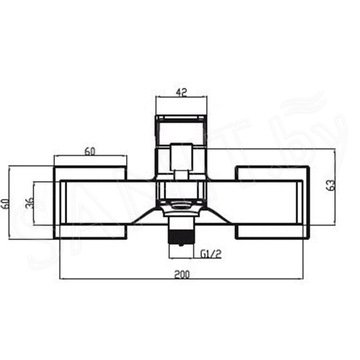 Смеситель для ванны Villeroy&Boch Architectura Square TVT12500100061