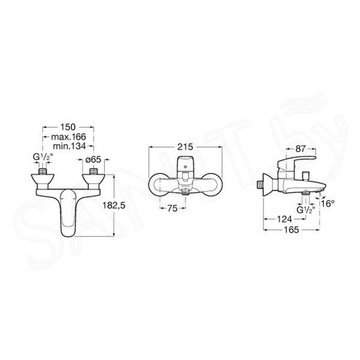 Смеситель для ванны Roca Monodin-N 5A0298C0M