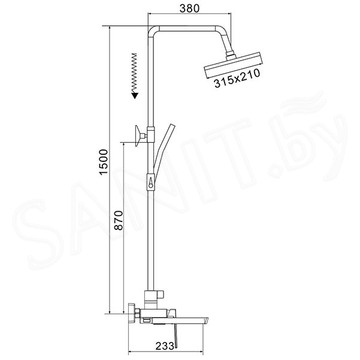 Душевая стойка Rose R1836