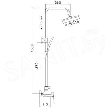 Душевая стойка Rose R1836-6