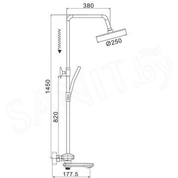 Душевая стойка Rose R3996F с термостатом