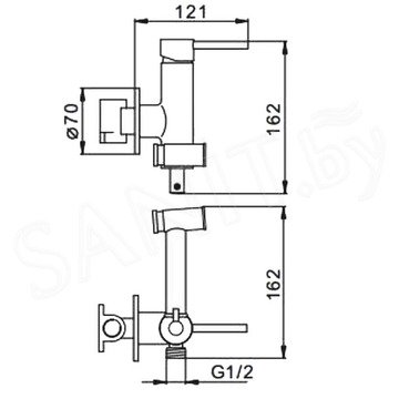 Смеситель встраиваемый Frap F7507 с гигиеническим душем