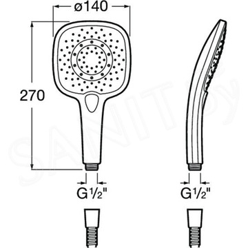 Душевая лейка Roca Plenum Square 5B1110CB0