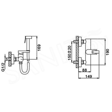 Смеситель для биде Frap F7509