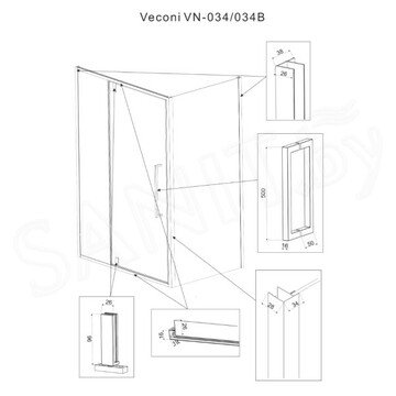 Душевой уголок Veconi Rovigo RV-034B