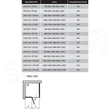 Душевая дверь Ravak Chrome CRV2-90 / CRV2-100 профиль блестящий