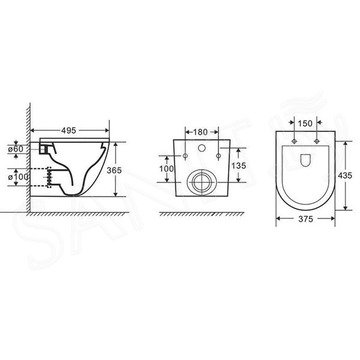 Система инсталляции для унитаза TECEbase kit 9400401S (9400412) c кнопкой и унитазом Niagara Vista NG-9301