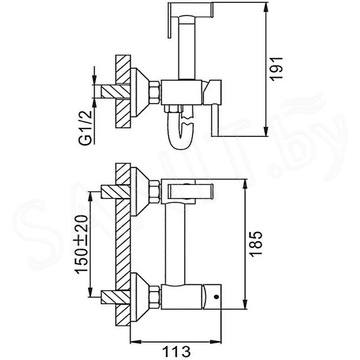 Смеситель для биде Frap F7503-5