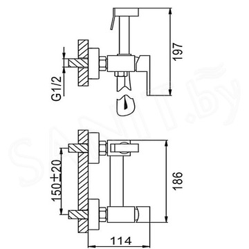 Смеситель для биде Frap F7504-5