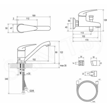 Набор смесителей Ravak Set Suzan V 70508018 3 в 1